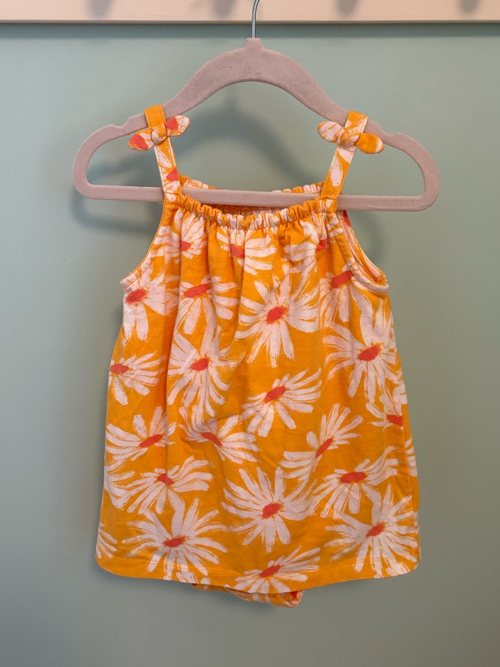 Carter's Orange Daisy Tie-Shoulder Dress